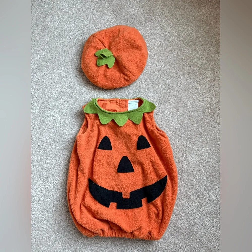Pottery Barn Kids Baby Puffy Pumpkin Halloween Costume Set 12-24M - Picture 1 of 2